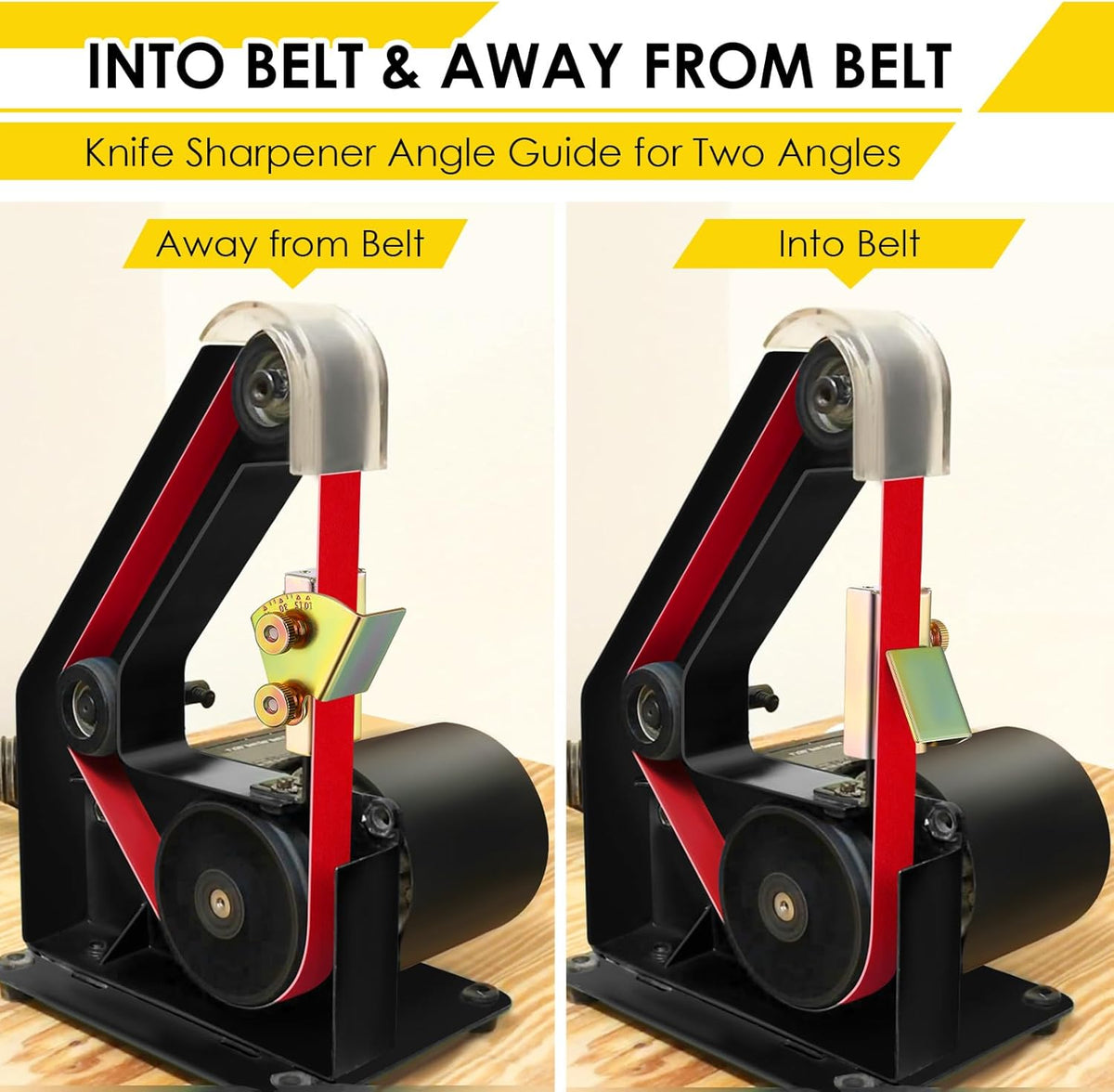 1 Pack Knife Sharpening Angle Guides for 1 x 30 Belt Sander | Away from belt use,Adjustable 10-45 degrees,Universal knife jig,Consistent sharpening angles,Heavy duty mental