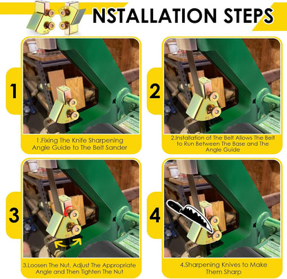 1 Pack Knife Sharpening Angle Guides for 1 x 30 Belt Sander | Away from belt use,Adjustable 10-45 degrees,Universal knife jig,Consistent sharpening angles,Heavy duty mental