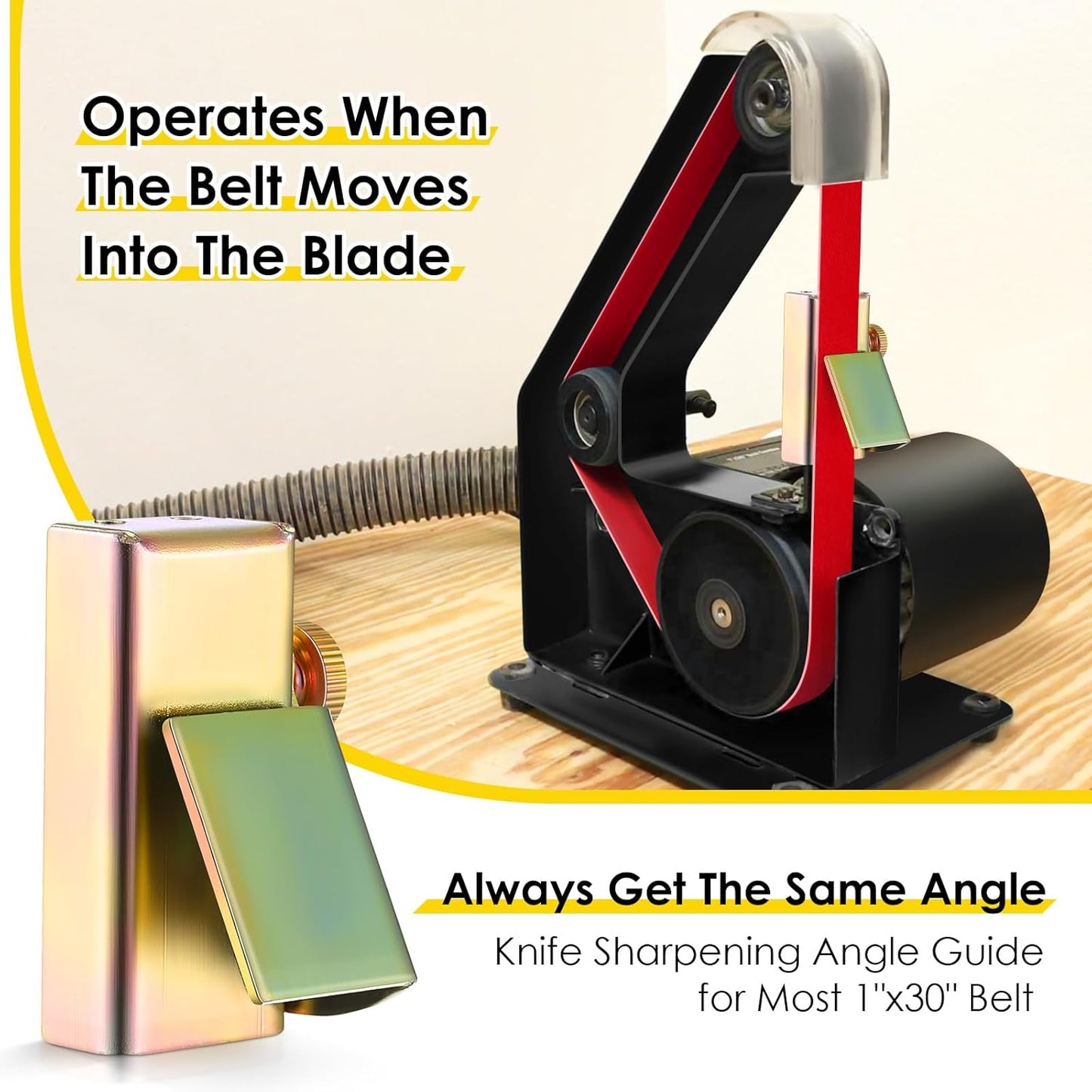 1 Pack Knife Sharpening Angle Guides for 1 x 30 Belt Sander | Away from belt use,Adjustable 10-45 degrees,Universal knife jig,Consistent sharpening angles,Heavy duty mental
