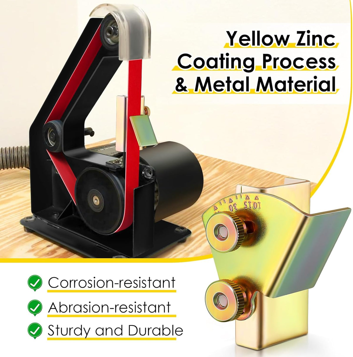 1 Pack Knife Sharpening Angle Guides for 1 x 30 Belt Sander | Away from belt use,Adjustable 10-45 degrees,Universal knife jig,Consistent sharpening angles,Heavy duty mental