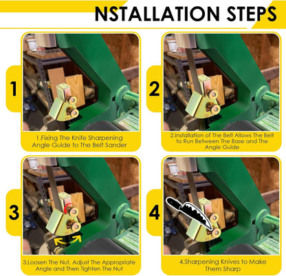 1 Pack Knife Sharpening Angle Guides for 1 x 30 Belt Sander | Away from belt use,Adjustable 10-45 degrees,Universal knife jig,Consistent sharpening angles,Heavy duty mental