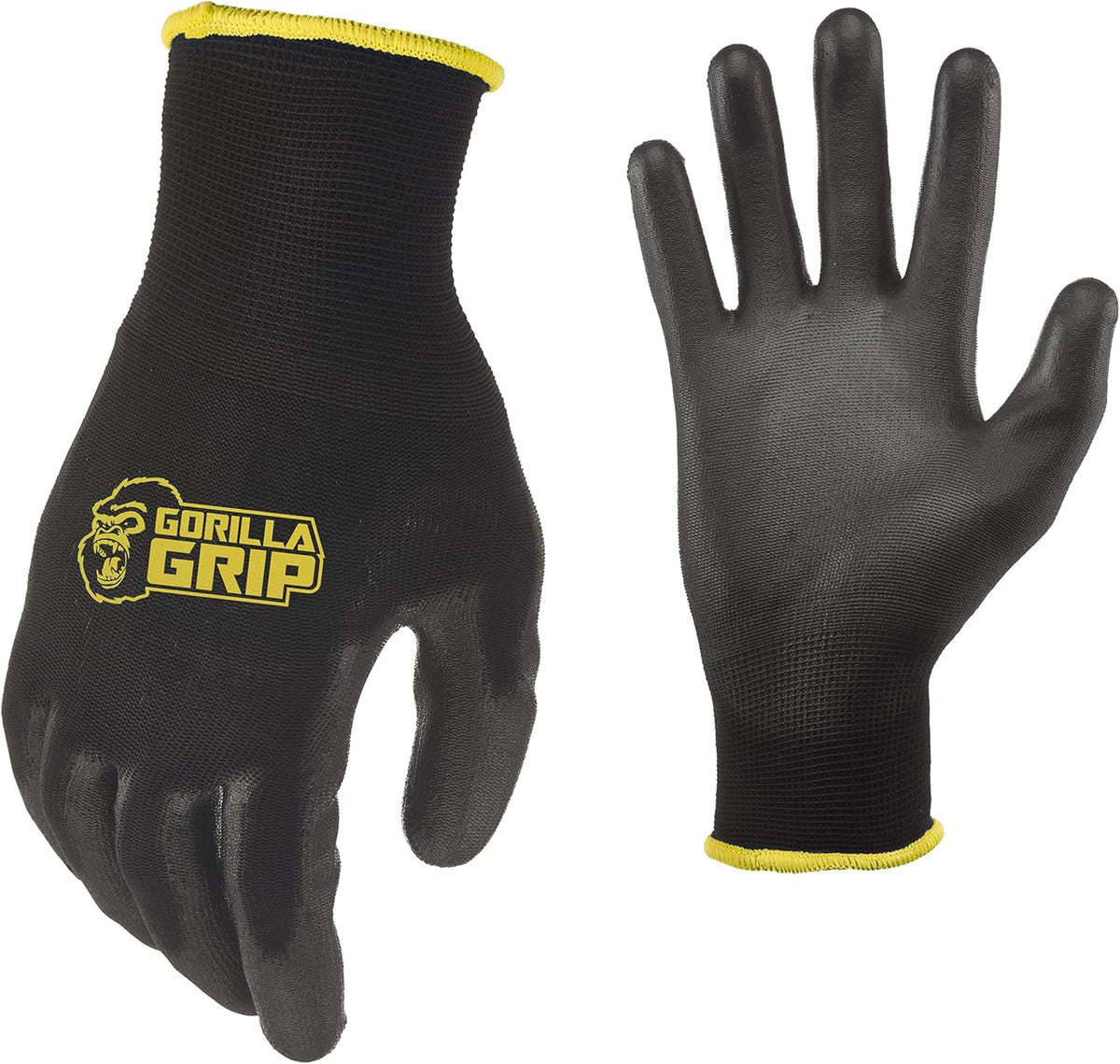 Work Gloves, Never Slip Maximum Grip All-Purpose, Gloves for Men, Superior in Wet, Dry, Oily Conditions, Polymer Palm, Medium Size, 5 Pairs, Black/Blue | 25041-25