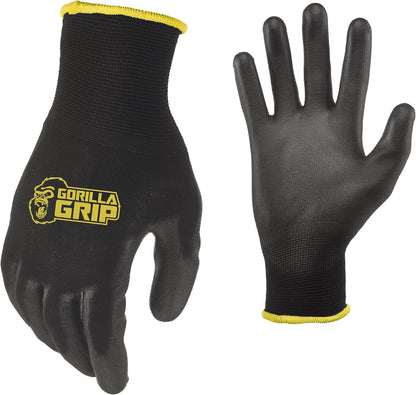 Work Gloves, Never Slip Maximum Grip All-Purpose, Gloves for Men, Superior in Wet, Dry, Oily Conditions, Polymer Palm, Medium Size, 5 Pairs, Black/Blue | 25041-25