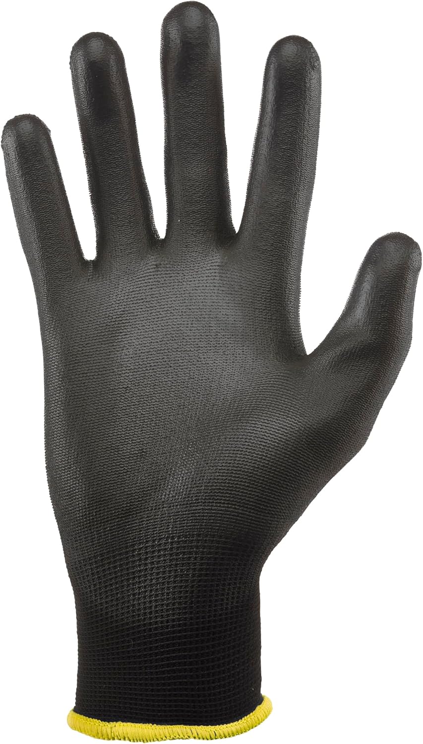 Work Gloves, Never Slip Maximum Grip All-Purpose, Gloves for Men, Superior in Wet, Dry, Oily Conditions, Polymer Palm, Medium Size, 5 Pairs, Black/Blue | 25041-25