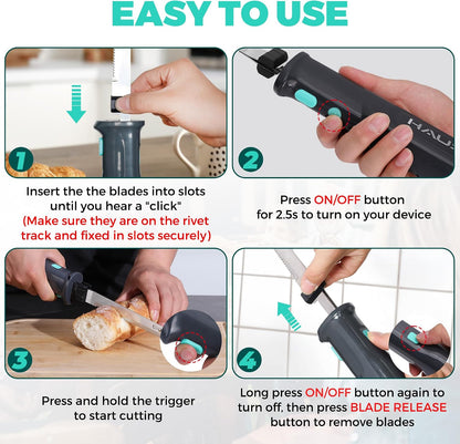 Cordless Electric Knife Set with Storage Case