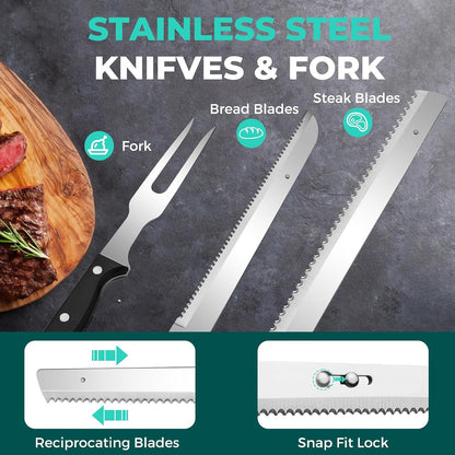 Cordless Electric Knife Set with Storage Case