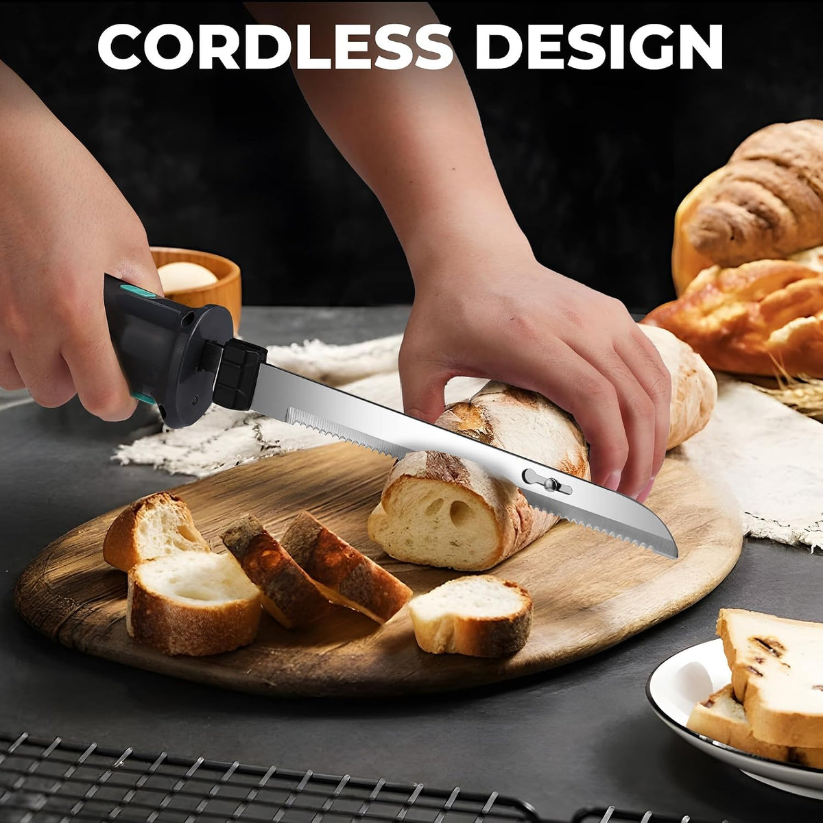 Cordless Electric Knife Set with Storage Case