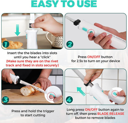 Cordless Electric Knife Set with Storage Case