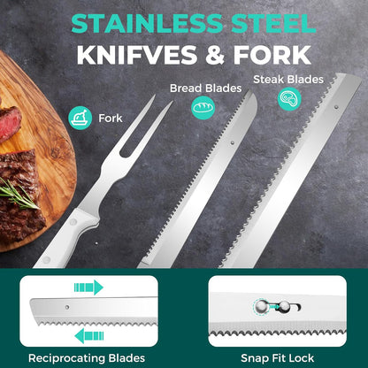 Cordless Electric Knife Set with Storage Case