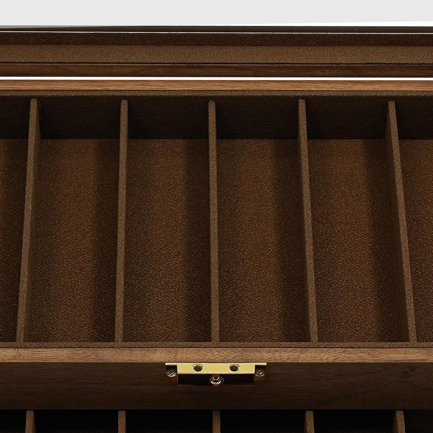 Knife Display Case, 22 Slot Storage Box, 3-Tier Lockable, Showcase & Organizer with Ebony Veneer and Real Glass Window Top for Pocket Knives, Men Gift, 15.7 * 7.6 * 4.7 in (Walnut Color, 3 Tiers)