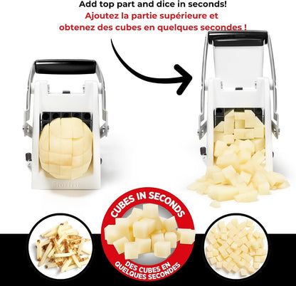 Pro Fry Cutter & Cuber, 3-in-1, Homemade French Fries, Slices and Diced Cubes Potato & Vegetable