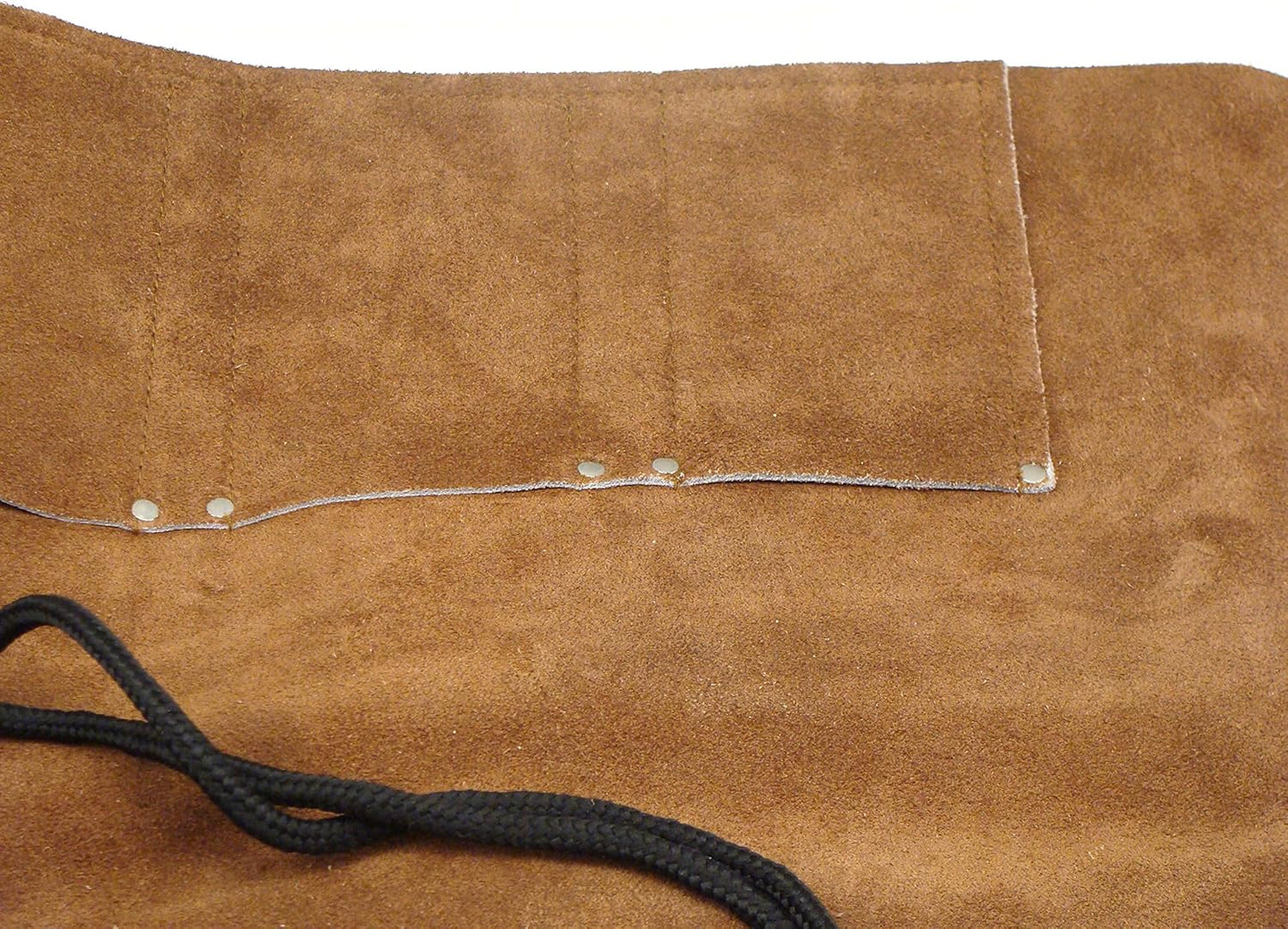 7-Pocket Suede Leather Tool Roll Up Bag - Leather Tool Organizer for Wood Carving Tools - Chisel Roll Bag for Medium to Large Sized Woodworking Tools - Knife Roll Bag for Kitchen Knives and Utensils
