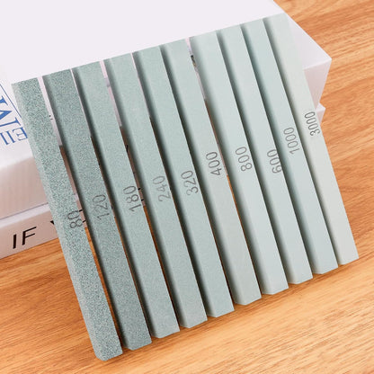 20Pcs Rectangular Sharpening Stone Set, 80#-3000# Green Silicon Carbide Whetstone Stones Sticks, Honing Stone Sharpening Stones for Knives Polishing Carving Models Metal Cutting Tools