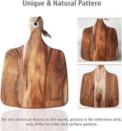 Cheese Board set of 3,a Acacia Wood Cheese Plate, a Knife, a Fork, Charcuterie Board Platter Slate Serving Set for Appetizer Birthdays, Weddings, Housewarming (Cheese board with 2 knives)