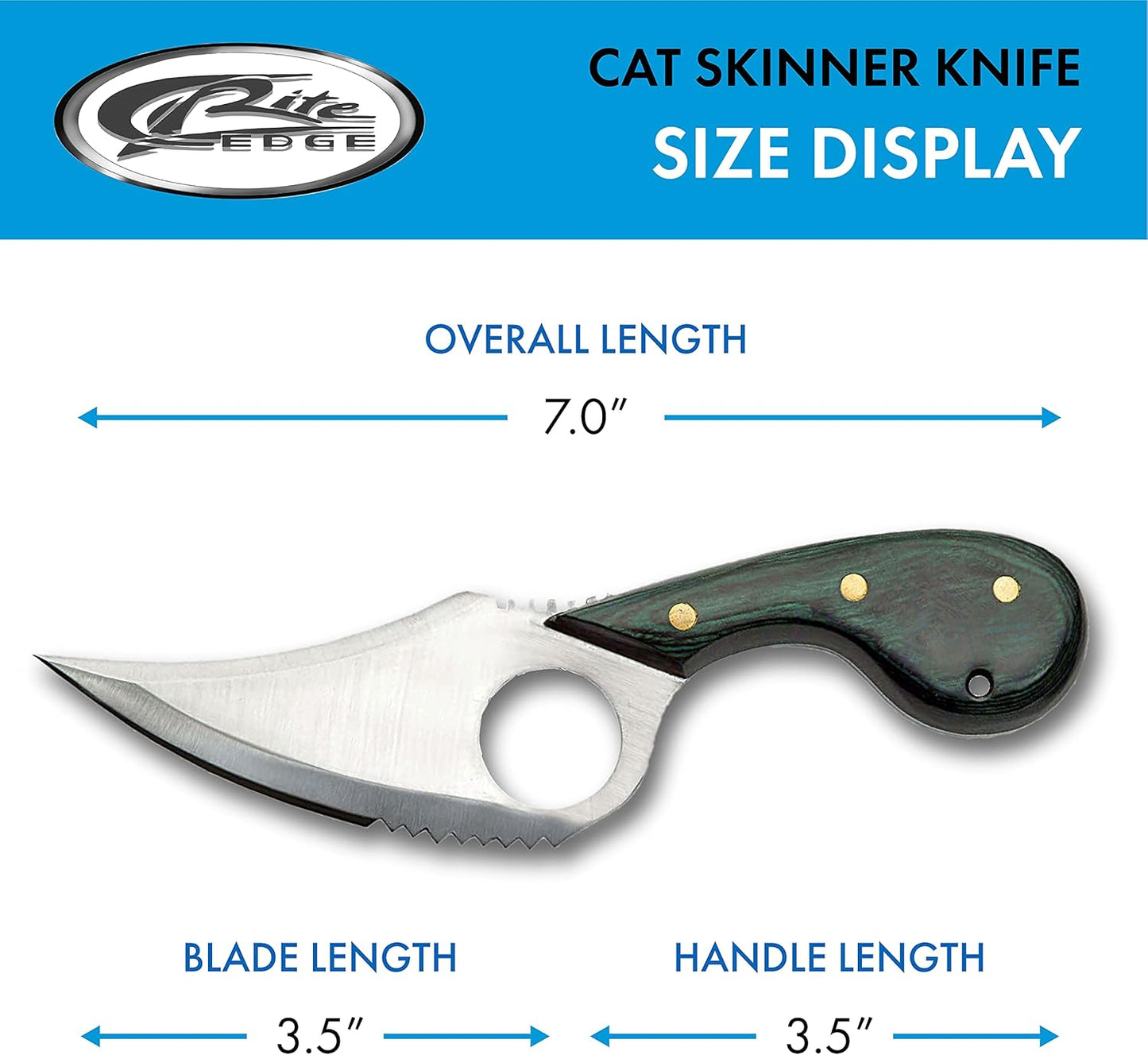 SZCO Full Tang Hunting Knife 7 Inch - Camping Knife with Green Pakkawood Handle, Stainless Steel Blade & Sheath - Pocket Knife for Hunting, Cutting & Outdoor uses - Knives for Men