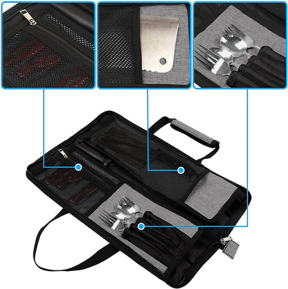 Chef’s Knife Roll Bag, Heavy Duty Oxford Chef Knife Bag, Portable 13 Slots Chef Knife Case, Multi-function Cutlery Knives Pouch Holder Knife Wrap Wallet Tool Roll