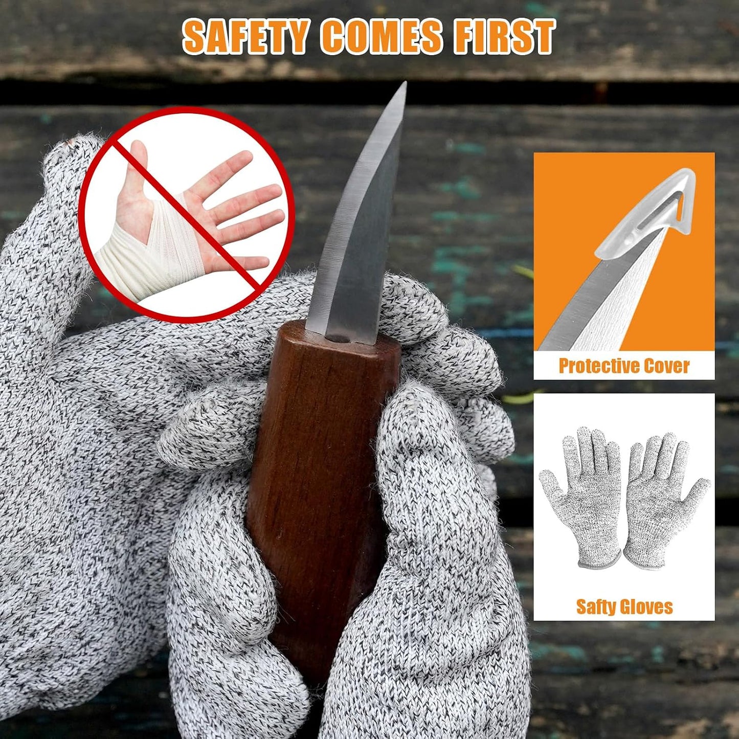 Wood Carving Kit, 36Pcs Wood Carving Tools with Paint and Beewax, Wood Whittling Kit with 4Pcs Whittling Knives & Storage Bag for Beginners and Enthusiasts