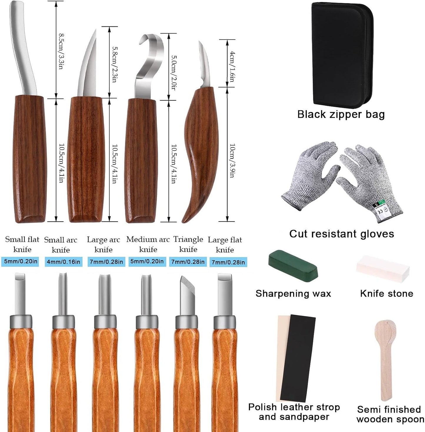 Wood Carving Kit,26pcs Wood Carving Tools with 4 Wood Carving Knives,4 Detail Knives,10 Basswood Blocks,Ergonomic Handle Design,Thick Leather Storage Bag,Whittling Kit for Beginners Adults Kids Hobby