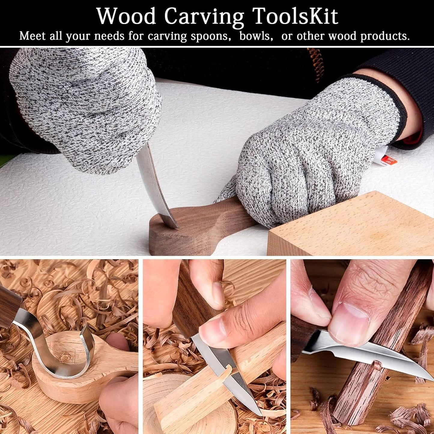 Wood Carving Kit,26pcs Wood Carving Tools with 4 Wood Carving Knives,4 Detail Knives,10 Basswood Blocks,Ergonomic Handle Design,Thick Leather Storage Bag,Whittling Kit for Beginners Adults Kids Hobby