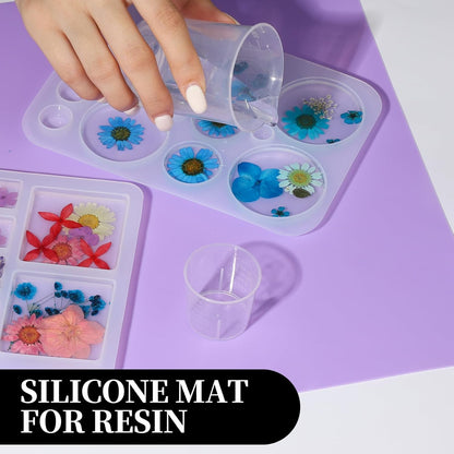 Silicone Mats, 3 PCS 15.7”x 11.7” Silicone Mats for Crafts, Resin Molds, Play Dough Mat for Resin, Clay, Craft Supplies, Orange & Purple & Blue