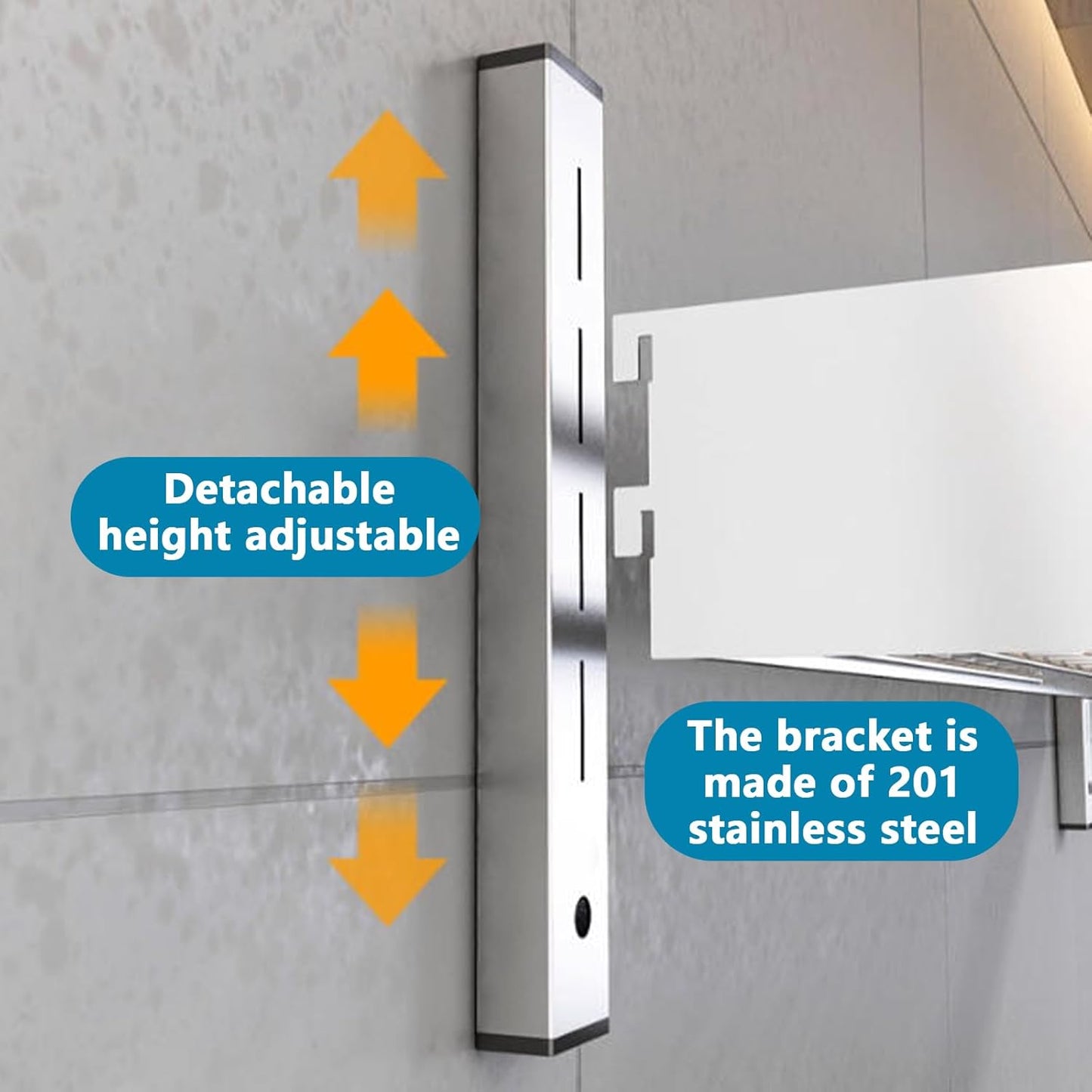 304 Stainless Steel Wall Mounted Dish Drying Rack, Hanging Kitchen Dish Rack With Drainboard Chopsticks Cage & Knife Holder, 2-Tier Space-Saving Wall Mount Utensils Shelf Organizer (23.6x11.8x19.7in)