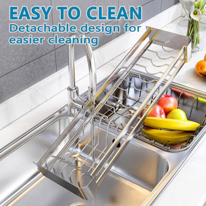 304 Stainless Steel Wall Mounted Dish Drying Rack, Hanging Kitchen Dish Rack With Drainboard Chopsticks Cage & Knife Holder, 2-Tier Space-Saving Wall Mount Utensils Shelf Organizer (23.6x11.8x19.7in)