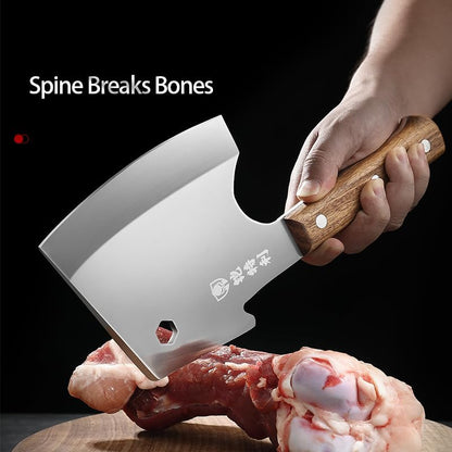 Meat Cleaver 6 Inch Bone Chopper Knife - Heavy Duty Butcher Cleaver with Wood Handle, High Carbon Stainless Steel Blade, Professional Kitchen Bone Breaker for Home & Commercial Use