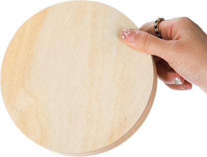6 Pack MDF Wood Circles, 6" Round Unfinished Wood Board, Wooden Disc Plaque for Crafts, Medium Density Fiberboard, 1" Thick Wood Block Coaster Base for DIY, Engraving, Chip Carving, Painting