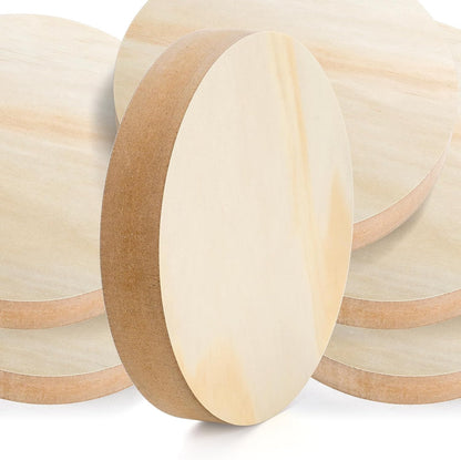 6 Pack MDF Wood Circles, 6" Round Unfinished Wood Board, Wooden Disc Plaque for Crafts, Medium Density Fiberboard, 1" Thick Wood Block Coaster Base for DIY, Engraving, Chip Carving, Painting