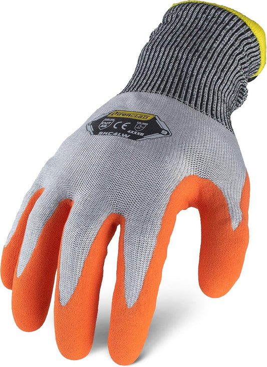 Ironclad Insulated Cut Resistant Latex Glove; Sandy Latex Coating, A6 Cut Resistant, Sized XS, S, M, L, XL, XXL (1 Pair) (SKC4LW-04-L)