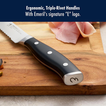 x EMERIL Lagasse The Nola Collection Razor-Sharp German 8-inch Bread Knife, Made in Company-Owned German Factory with Special Formula Steel perfected for almost 300 Years, Dishwasher Safe
