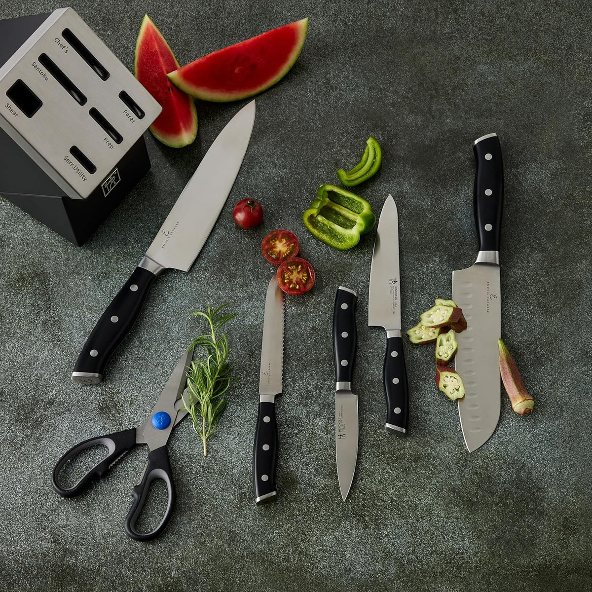 x EMERIL Lagasse The Nola Collection Razor-Sharp German 8-inch Bread Knife, Made in Company-Owned German Factory with Special Formula Steel perfected for almost 300 Years, Dishwasher Safe