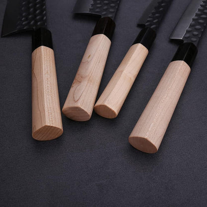 Left Handed 4pcs Knife Set GYUTO Sashimi Sushi Knife Sets for Left Handed, Fish Filleting Chef Knife for Kitchen German Steel Blade & Traditional Wooden Handle