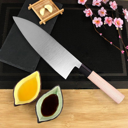 Left Handed 4pcs Knife Set GYUTO Sashimi Sushi Knife Sets for Left Handed, Fish Filleting Chef Knife for Kitchen German Steel Blade & Traditional Wooden Handle