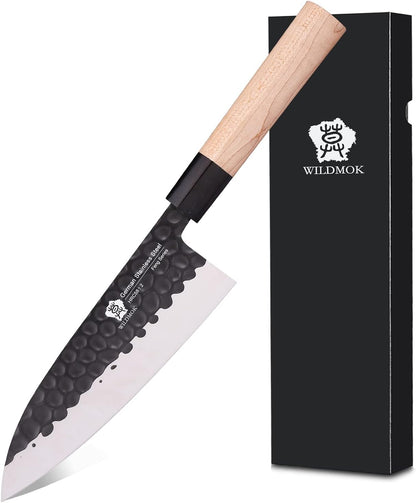 Left Handed 4pcs Knife Set GYUTO Sashimi Sushi Knife Sets for Left Handed, Fish Filleting Chef Knife for Kitchen German Steel Blade & Traditional Wooden Handle