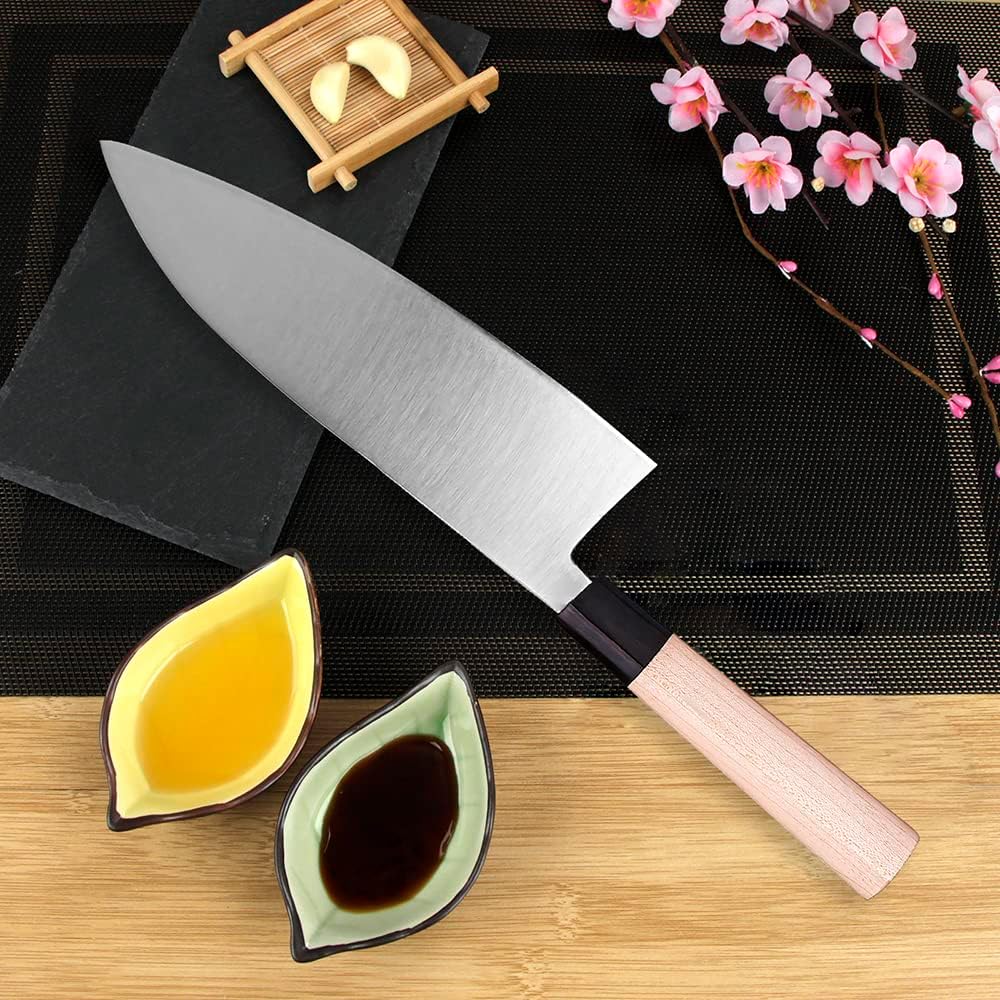 Left Handed 4pcs Knife Set GYUTO Sashimi Sushi Knife Sets for Left Handed, Fish Filleting Chef Knife for Kitchen German Steel Blade & Traditional Wooden Handle