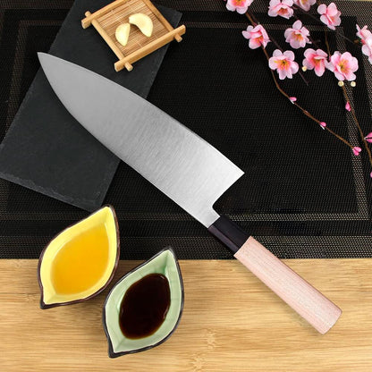 Left Handed 4pcs Knife Set GYUTO Sashimi Sushi Knife Sets for Left Handed, Fish Filleting Chef Knife for Kitchen German Steel Blade & Traditional Wooden Handle