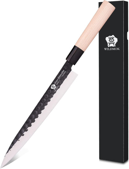 Left Handed 4pcs Knife Set GYUTO Sashimi Sushi Knife Sets for Left Handed, Fish Filleting Chef Knife for Kitchen German Steel Blade & Traditional Wooden Handle