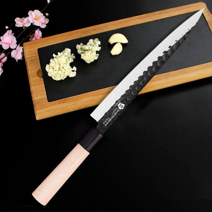 Left Handed 4pcs Knife Set GYUTO Sashimi Sushi Knife Sets for Left Handed, Fish Filleting Chef Knife for Kitchen German Steel Blade & Traditional Wooden Handle