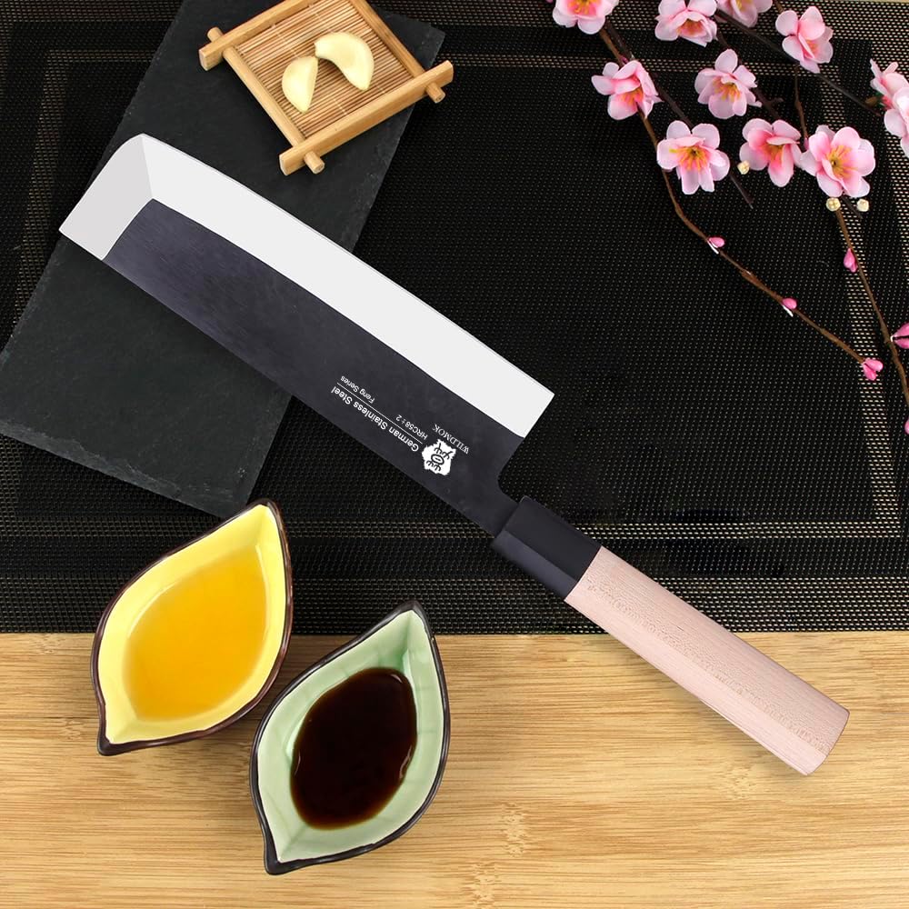 Left Handed 4pcs Knife Set GYUTO Sashimi Sushi Knife Sets for Left Handed, Fish Filleting Chef Knife for Kitchen German Steel Blade & Traditional Wooden Handle