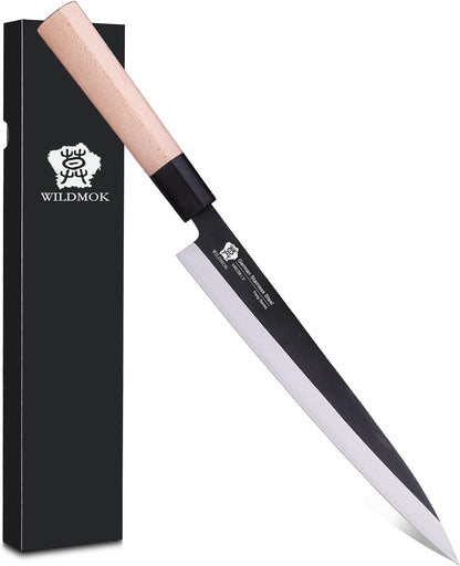 Left Handed 4pcs Knife Set GYUTO Sashimi Sushi Knife Sets for Left Handed, Fish Filleting Chef Knife for Kitchen German Steel Blade & Traditional Wooden Handle