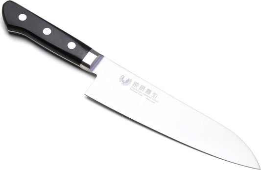 Yoshihiro INOX AUS10 Stain-Resistant Steel Ice Hardened Santoku Multipurpose Chef Knife (7'' (180mm))
