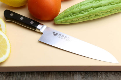 Yoshihiro INOX AUS10 Stain-Resistant Steel Ice Hardened Santoku Multipurpose Chef Knife (7'' (180mm))