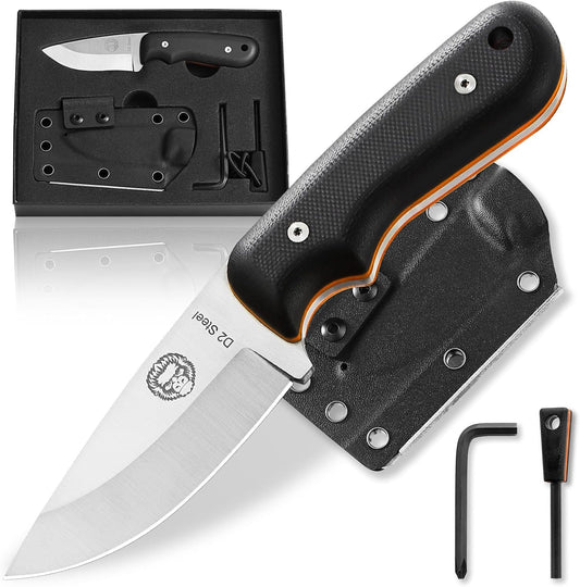 Redline Fixed Blade Hunting Knife with Ferro Rod and Sheath - Perfect for Outdoor Adventures