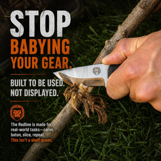 Redline Fixed Blade Hunting Knife with Ferro Rod and Sheath - Perfect for Outdoor Adventures