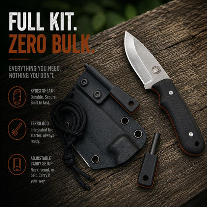 Redline Fixed Blade Hunting Knife with Ferro Rod and Sheath - Perfect for Outdoor Adventures