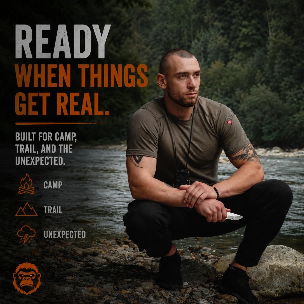 Redline Fixed Blade Hunting Knife with Ferro Rod and Sheath - Perfect for Outdoor Adventures