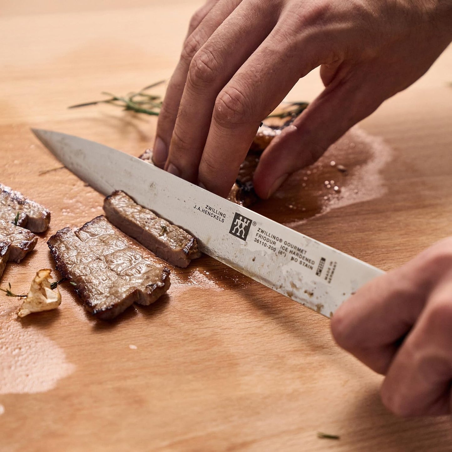 Gourmet 8-inch Razor-Sharp German Carving/Slicing Knife, Made in Company-Owned German Factory with Special Formula Steel perfected for almost 300 Years, Dishwasher Safe