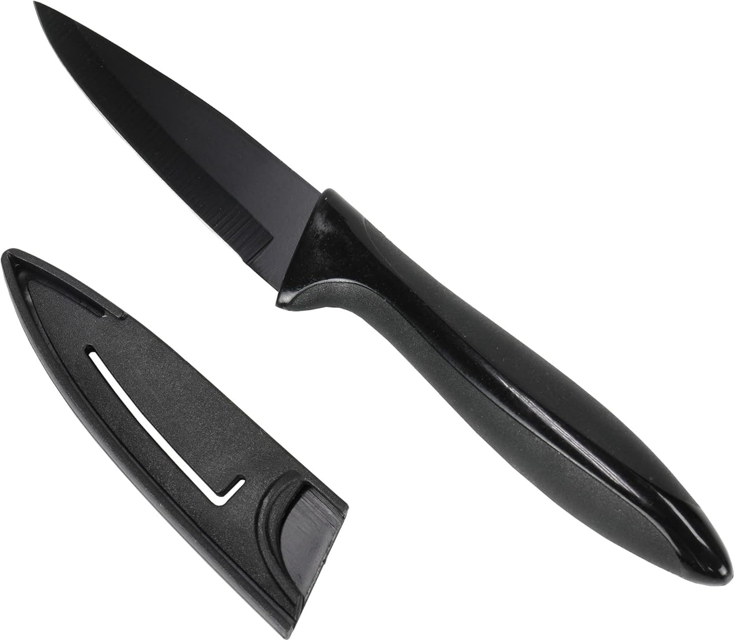 Premium Paring Knife with Sheath, 3 inch Blade 8 inches in Length, Black