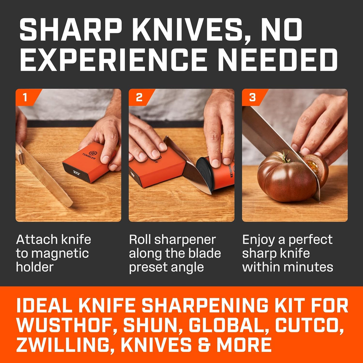 The Original Rolling Knife Sharpener™ (Wood)